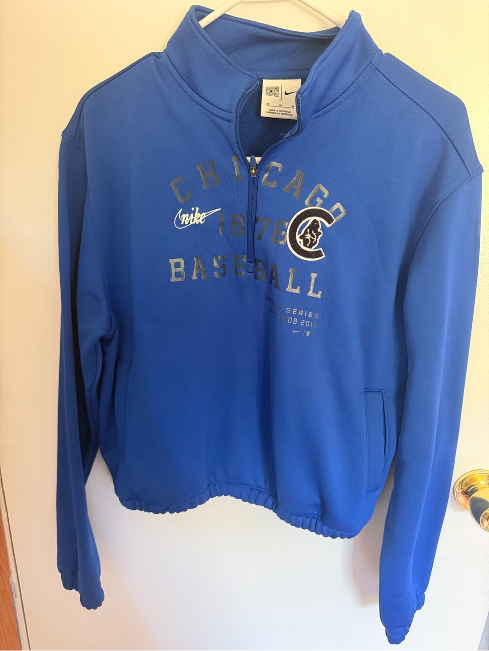 Nike Kids Royal Blue Chicago Baseball Quarter-Zip Pullover